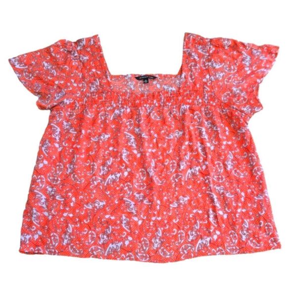 EC ZAC & RACHEL BOHO SHORT SLEEVE PAISLEY TOP SZ. 3X - Picture 1 of 4